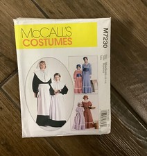 Pattern McCall's M7230 pioneer prairie pilgrim dresses hat costumes size 12 - 14