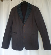 DIESEL Mens Juvery 3 Button Blue Cotton and Denim Blazer Jacket UK 38 M RRP £139