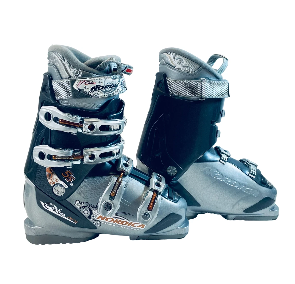 Nordica Women s Cruise 55 Ski Snow Boots Anthracite Black Argent Grey 23.5