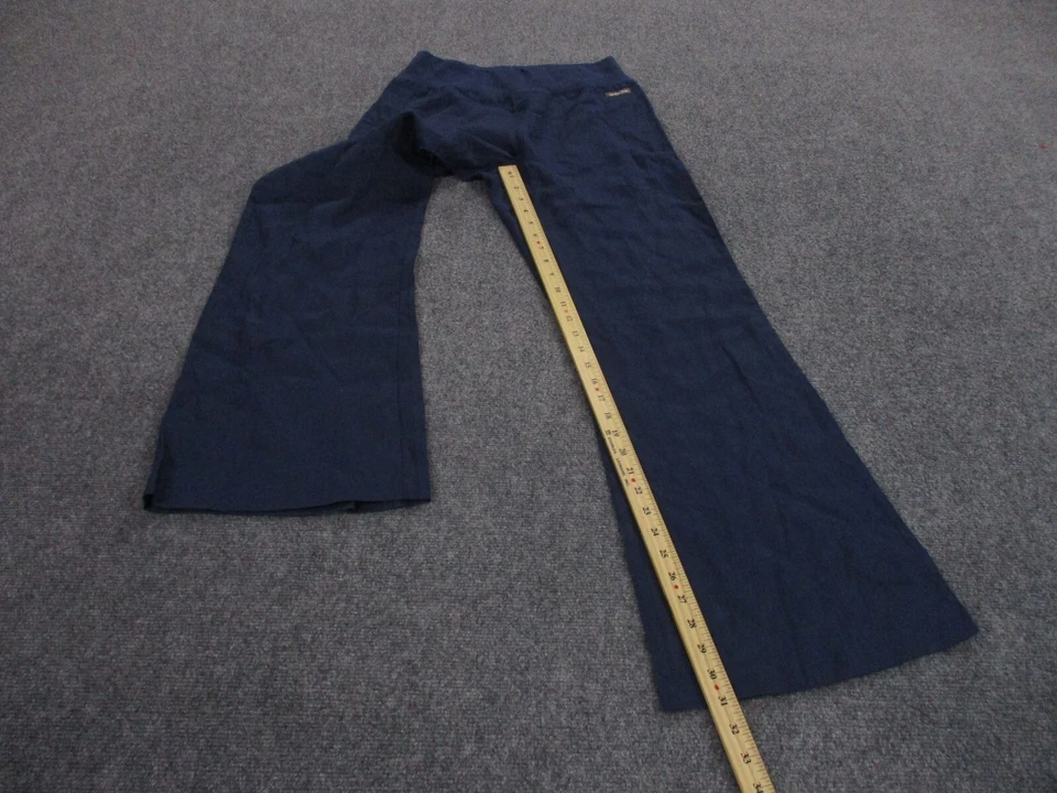 Pantalones Matilda Jane Adulto S Azul Lino Acampanado Atlético Pierna Ancha Elastizados Para Mujer Foto 3 de 4