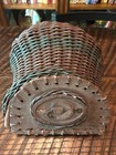 Antique Wicker Fly Fishing Creel Basket with Hook Motif - Selling "As Is"