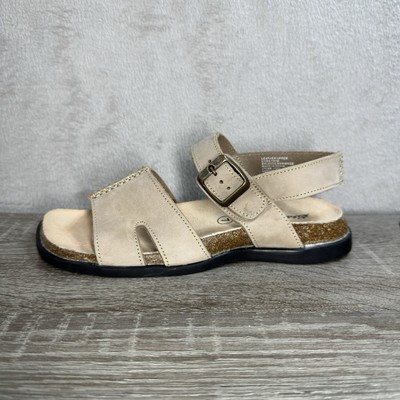Eddie Bauer Beige Leather Cork Buckle Sandals US Women's 7 Minimalist Boho