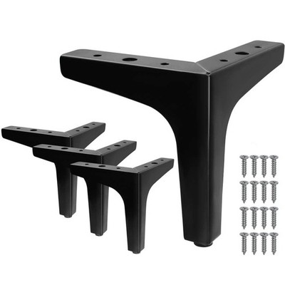 4 Pack 4 Inch Metal Furniture Legs Chrome Triangle Sofa Table Feet