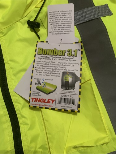 Giacca Bomber di Sicurezza 2 in 1 TINGLEY Isolante 3.1 LAVORO STRADALE ALTA VISIBILITÀ 2XL - Foto 11 di 13