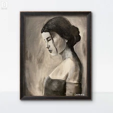 Original Woman Art 11x14 Canvas Bold Expressionist Portrait Painting CHAVEZ
