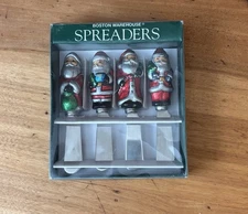 Vintage Christmas Boston Warehouse Santa Claus Spreaders Butter /Cheese Knives