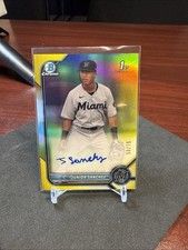 2022 Bowman Chrome 1st Prospects Yellow Ref Auto #CPA-JSZ Junior Sanchez /75 QA1