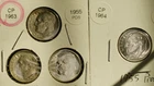 1955-P 1955-D and 1955-S SILVER Roosevelt Dime 3 dimes CP1963