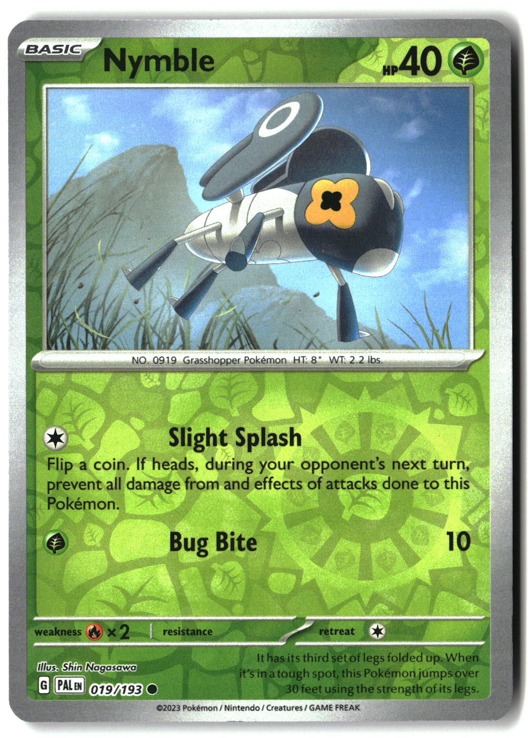 Nymble 019/193 Common Paldea Evolved Pokemon Reverse Holo Near Mint