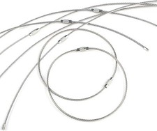 Pawfly 5 Inch/10 Inch Wire Keychain Cable Large Stainless Steel Key Silver