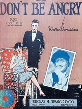 Don't Be Angry With Me Sheet Music Doree Leslie Walter Donaldson 1926 Fox Trot