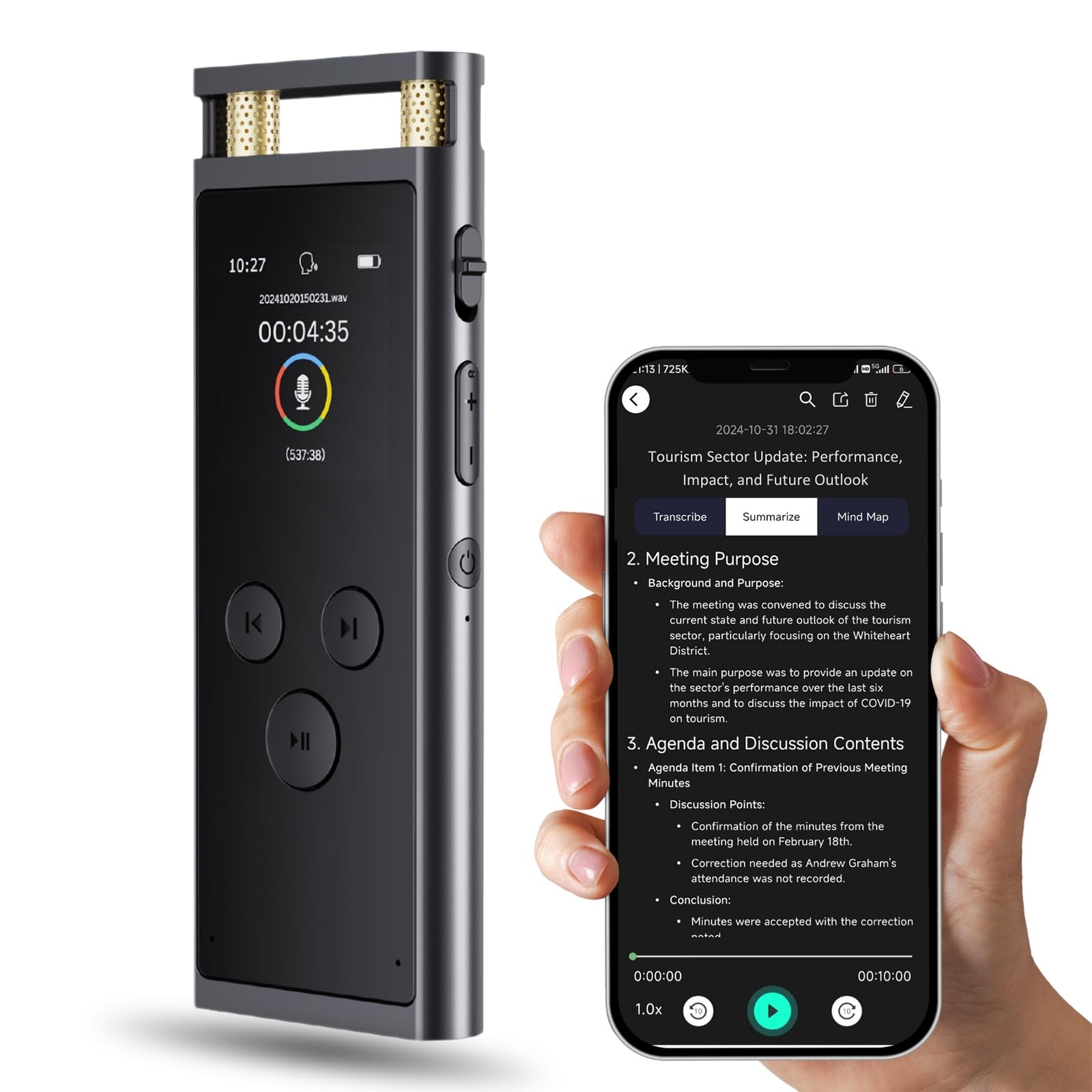 woeaozy AI Voice Recorder: Trascrizione Intelligente e 64GB di Memoria