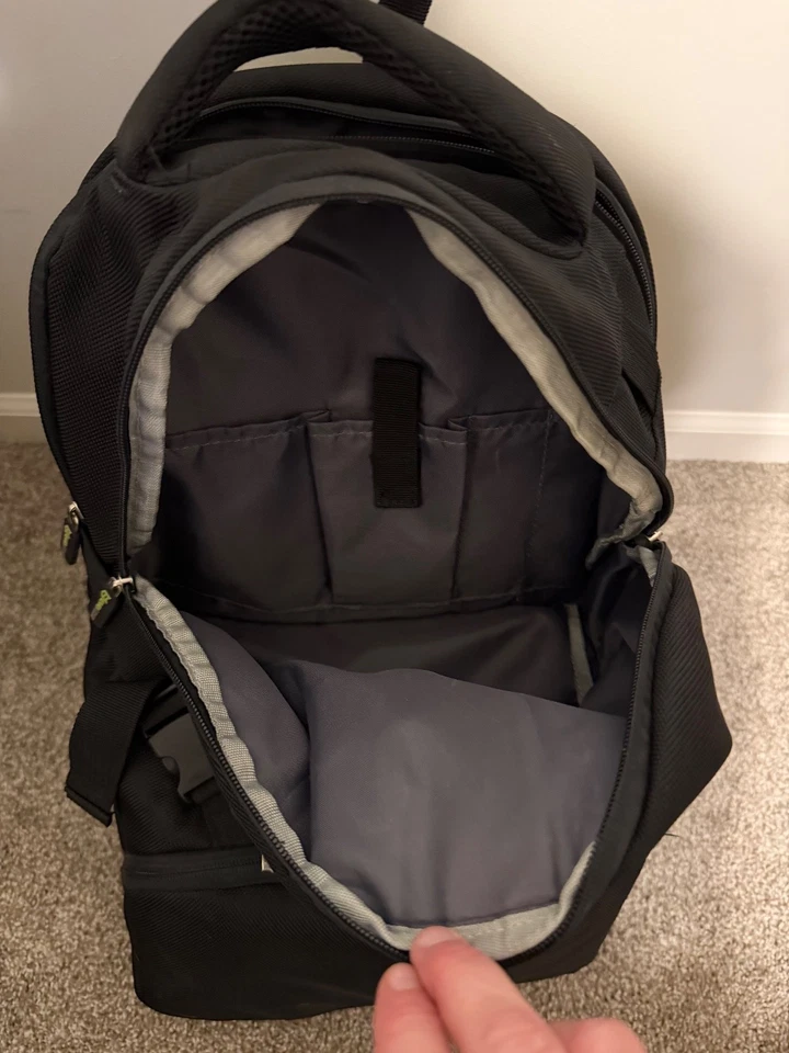 Mochila estilo Evecase negra bolsa para cámara bolsillos  Foto 4 de 4