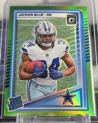 2025 Panini Optic Jaydon Blue Lime Green #/50 Cowboys Rated Rookie 