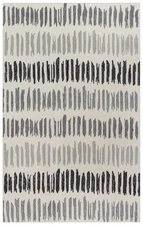5x8 Rizzy Rugs Gray Banded Rows Lines Geometric Area Rug TET110 - Aprx 5' x 8'