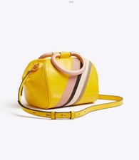 Tory Burch Half Moon Strip Mini Satchel in Lemon Drop Rare
