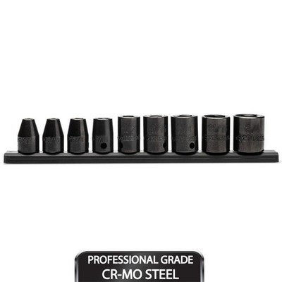 Husky 3/8 in. Drive Standard SAE 6-Point Impact Socket Set (9-Piece)