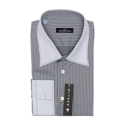 690$ LUXURY GERLIN Shirt Striped ALUMO Jacquard Cotton 16 - 41 3M ZILLI