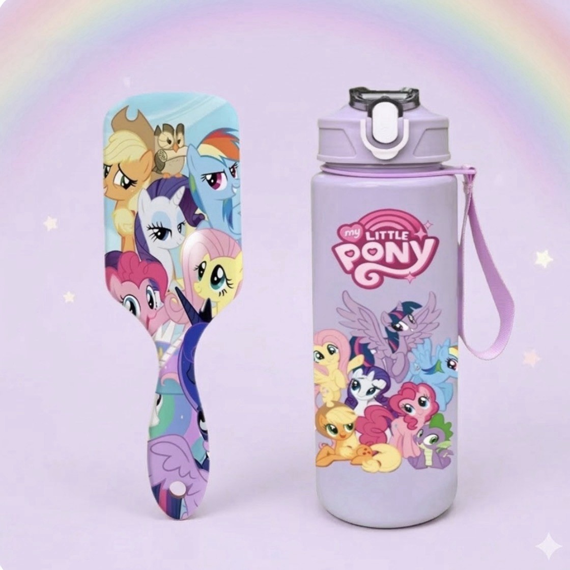 New 2pc Hasbro My Little Pony Detangling Hairbrush & Water B