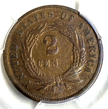 [PCGS Gold Shield] MISSING "T" ERROR 1864 Two Cent Struck Through