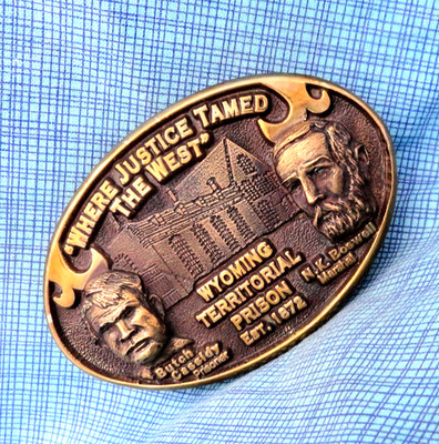 Wyoming Territorial Prison Belt Buckle #LE Prisoner Butch Cassidy Vtg WHC.GMP731