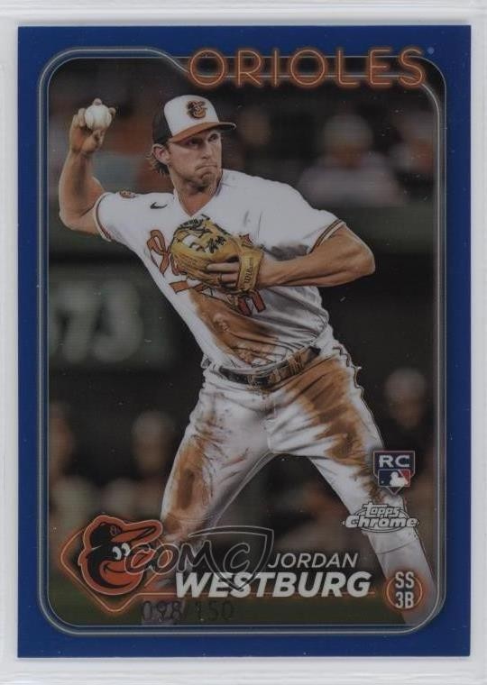 2024 Topps Chrome Blue Refractor 98/150 Jordan Westburg #277 Rookie RC 0hk8