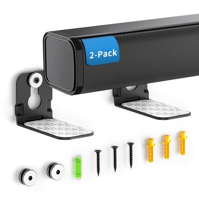 2 Pack Universal Soundbar Mount Shelf Sound Bar Mounts for Samsung, Sony, LG,...
