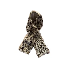 Collection Eighteen Scarf Faux Fur  Pull Through Animal Print Beige 39” x 5”