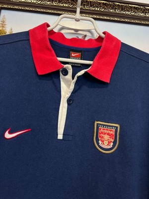Vintage 90's Nike Arsenal Football Train Shirt Polo Soccer Gunners