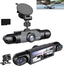4 Channel Car Dash Cam 1080p Car Dvr with 64gb Memory Card 360 Camera forCar