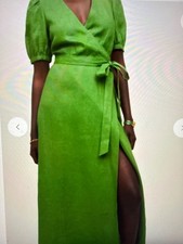 NWT Reformatiin Weiss Linen Kelly Green maxi dress