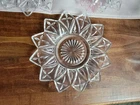 Vintage Federal Glass Petal Cross Bread & Butter Plates. Set Of 7