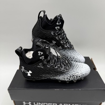 Under Armour UA Spotlight Clone MC Football Cleats Black/White NEW Womens 8