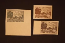 THERESIENSTADT PRAGUE BOHEMIA MORAVIA 1943 CONCENTRATION CAMPS STAMPS  LOT OF 3