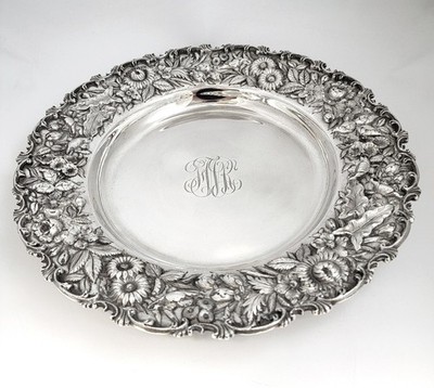 sterling silver セット Massive S. Kirk & Son Sterling Silver Repousse Tray 14