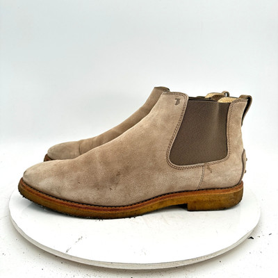 Tods Women Size EU 40 US 10 Brown Washed Suede Side Elastic Ankle Chelsea Boot