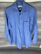 Vintage Brooks Brothers Shirt Mens 16-33 Blue Oxford Cloth Blue USA Made