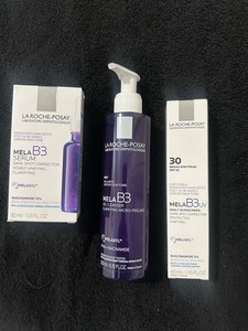 Laroche Posay mela B3 Serum, Cleanser, And SPF 30 - For Discoloration