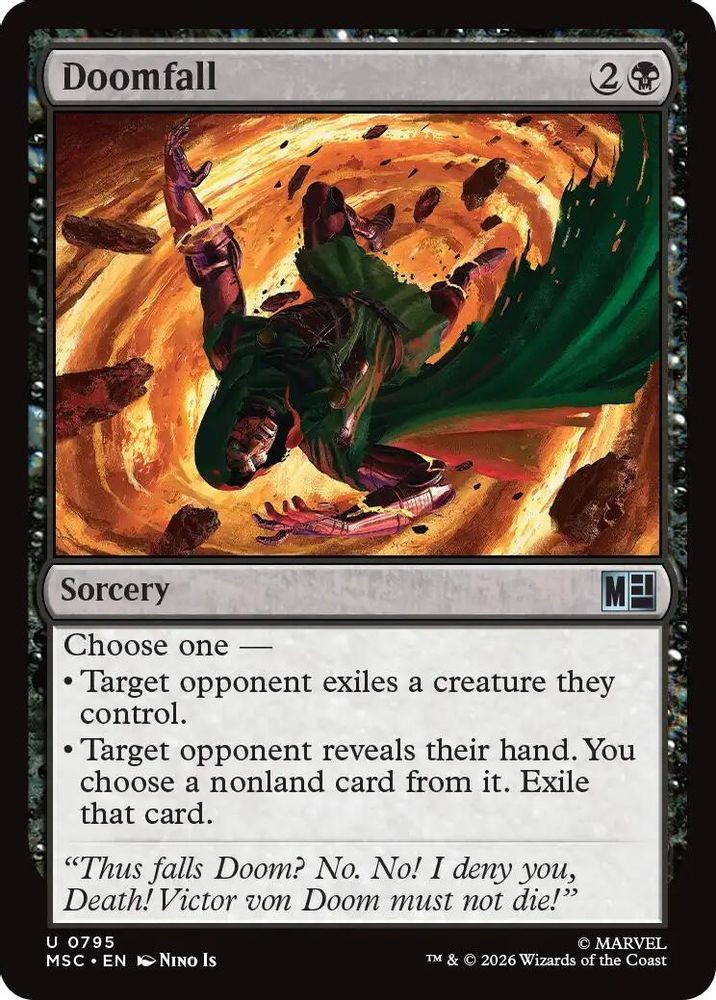 Doomfall 795 Uncommon Commander: Marvel Super Heroes Magic: The Gathering NM