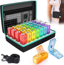 Monthly Pill Organizer 2 Times a Day, 31 Day Pill Box AM PM with Pi... Fast Ship