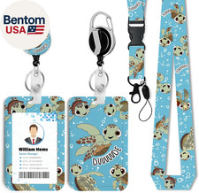 Sea Turtle ID Badge Holder with Breakaway Lanyard Heavy Duty Retractable Reel-3