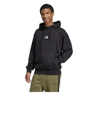  Kapuzen Hoodie HERREN Adidas Essentials Feelcozy Fleece Schwarz Baumwolle  - Bild 1 von 4
