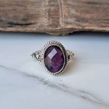 Handmade Amethyst Ring 925 Sterling Silver Anniversary Gift Boho Ring PG9267