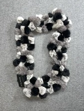 Marcus Adler New York Infiniti scarf Ginuwine rabbit fur Black Gray