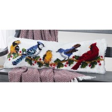 Herrschners  Winter Birds Bench Pillow Latch Hook Kit