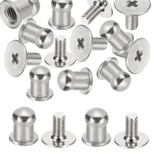 50 Pack 4.5 7 6mm Metal Button Spikes Rivets for Leather Round Head Silver