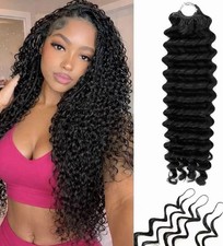 16 Inch Deep Wave Feather Crochet Hair 50 Strands Miracle Knots Hair Curly