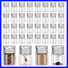 100 Pcs 5 ml Mini Glass Bottles with Aluminum Cap Tiny Jars Mini Glass Jars S...