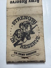 Matchbook Cover Zanesville, Ohio Army Reserve Center