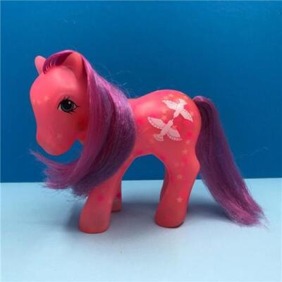 Seltenes Vintage My Little Pony Spielzeug G1 Glow N Show Brightglow Glitzer funkeln 1980er Jahre